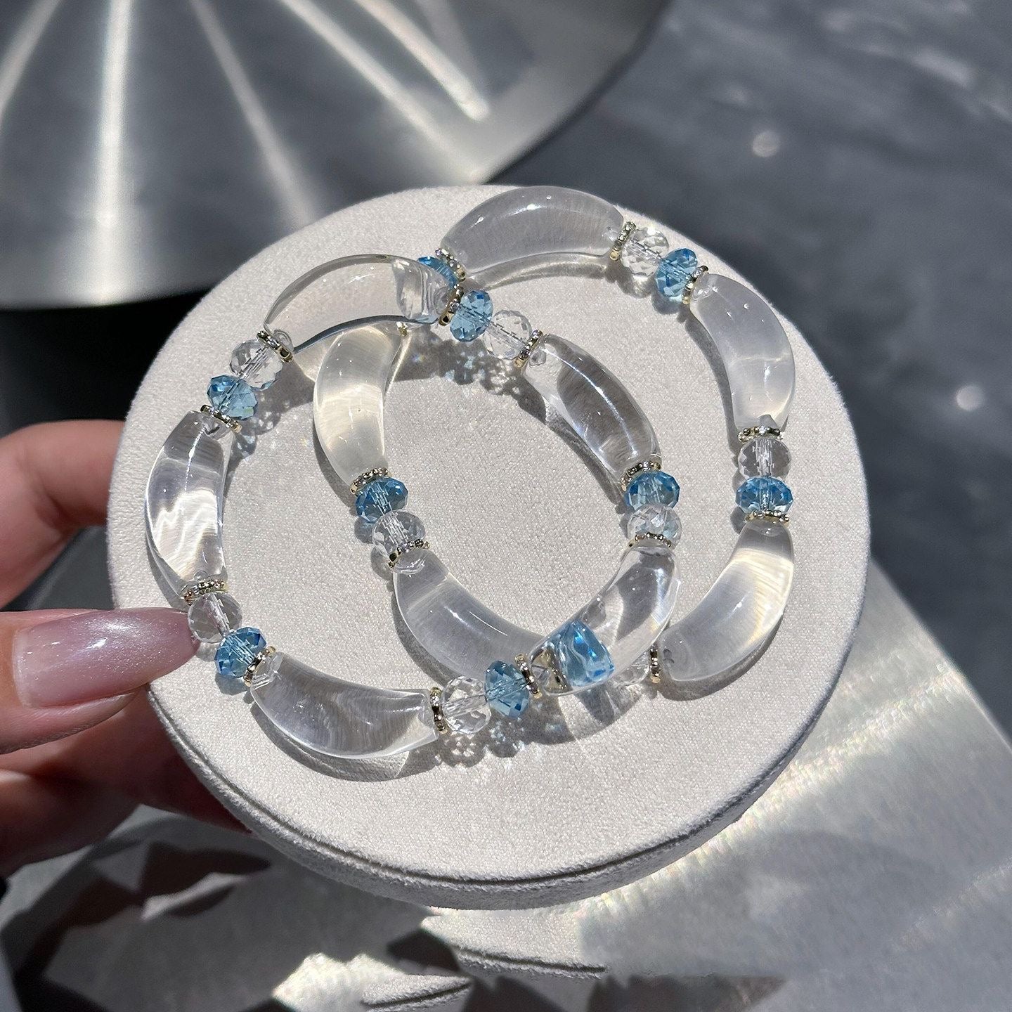 Ocean Breeze Crystal Beaded Bracelet