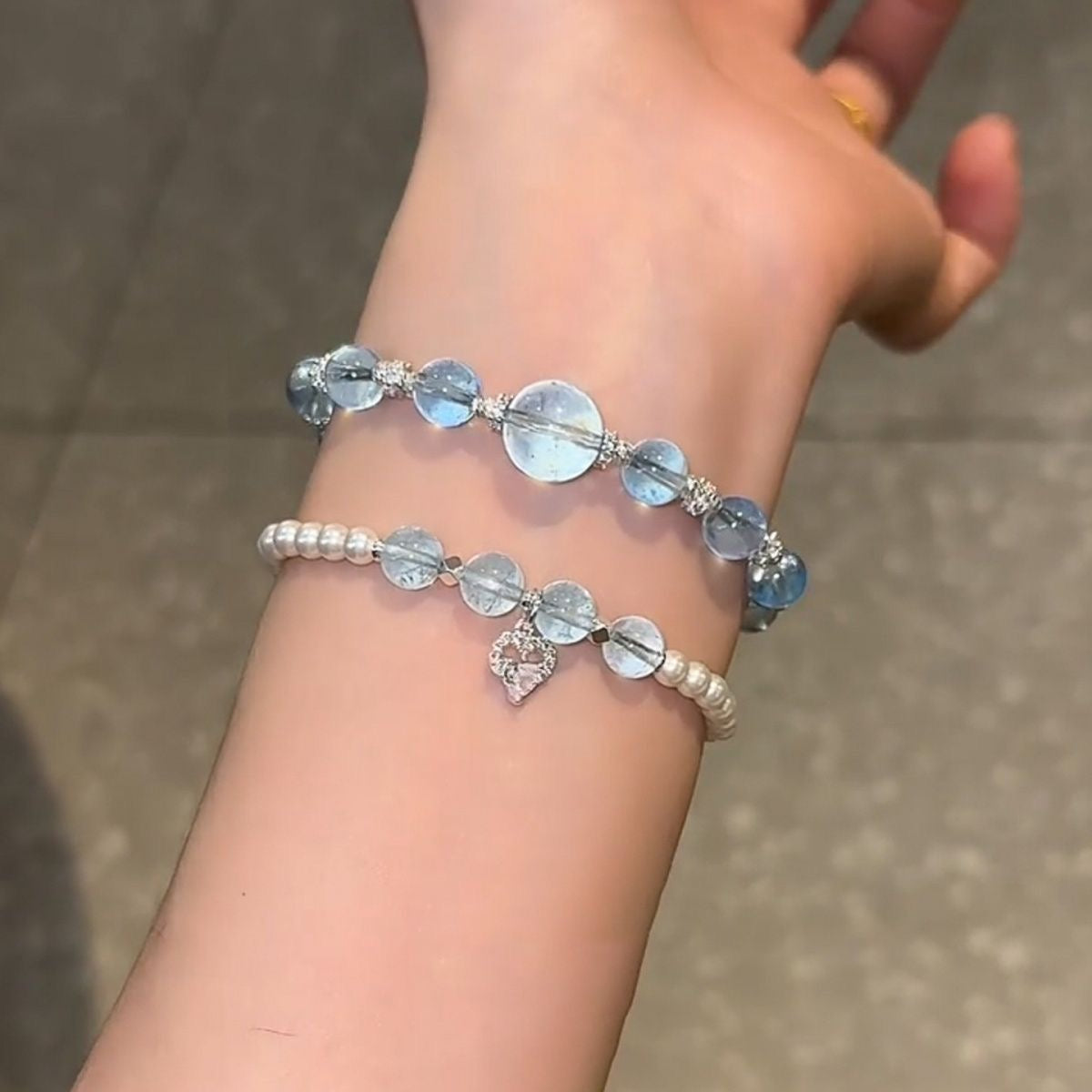 LUMIÉ Celeste Blue Beaded Pearl Bracelet