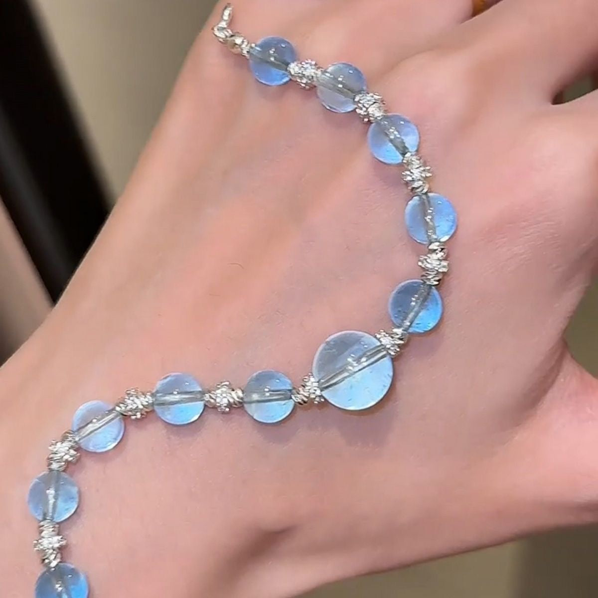 LUMIÉ Celeste Blue Beaded Pearl Bracelet