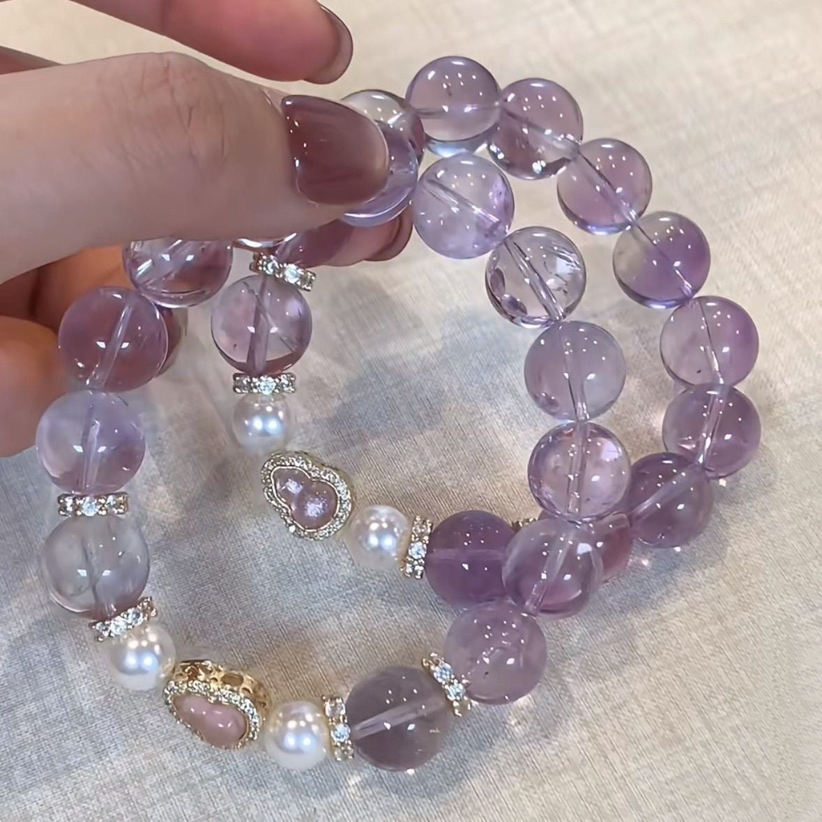 Lavender Love Pearl Bracelet
