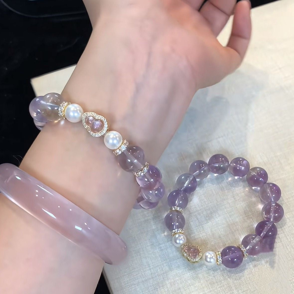 Lavender Love Pearl Bracelet