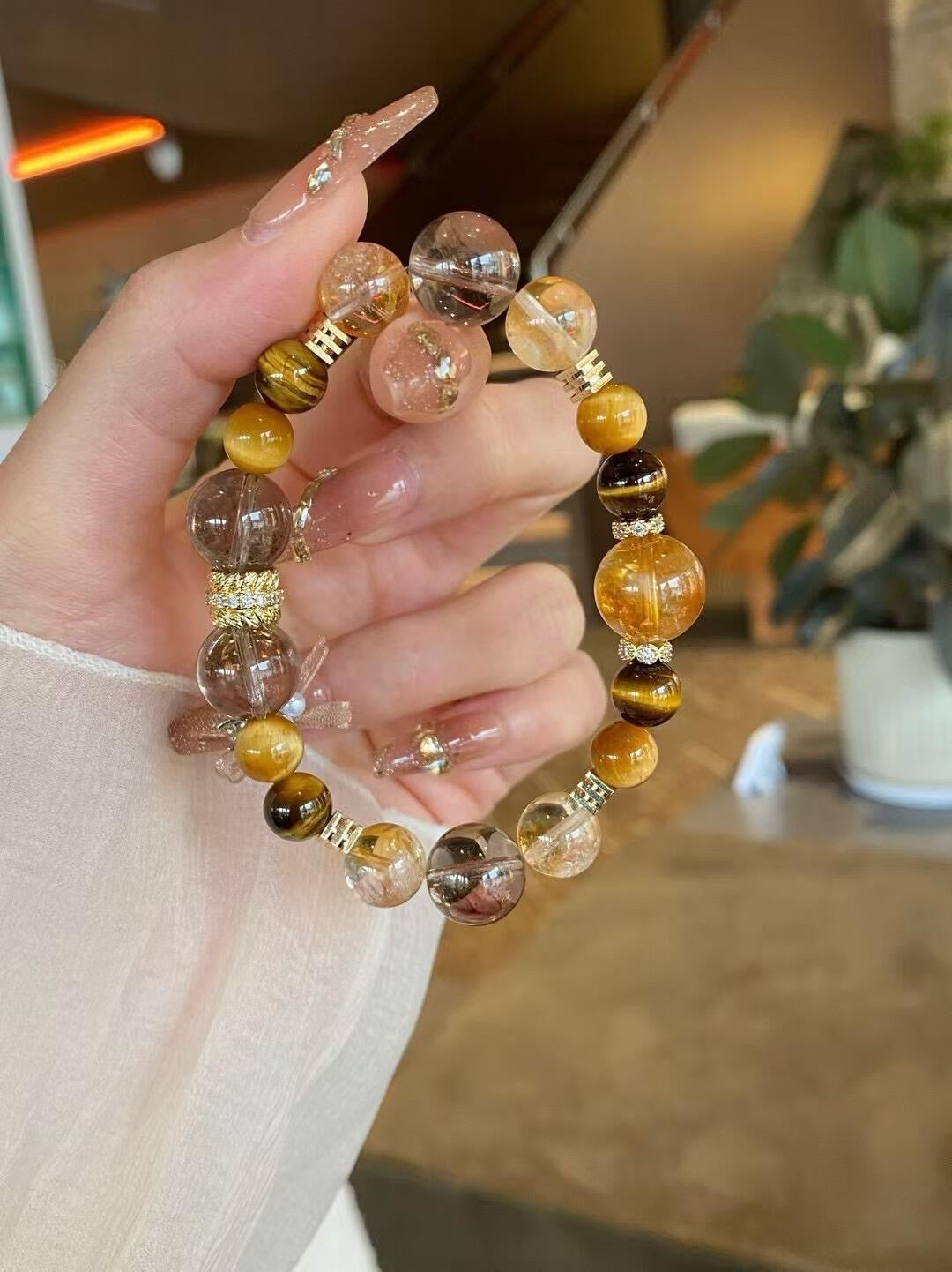 Golden Aura Natural Stone Bracelet
