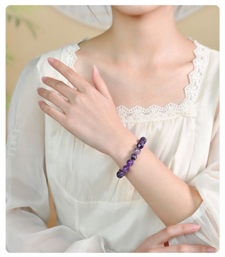 Natural Deep Purple Amethyst Crystal Bracelet