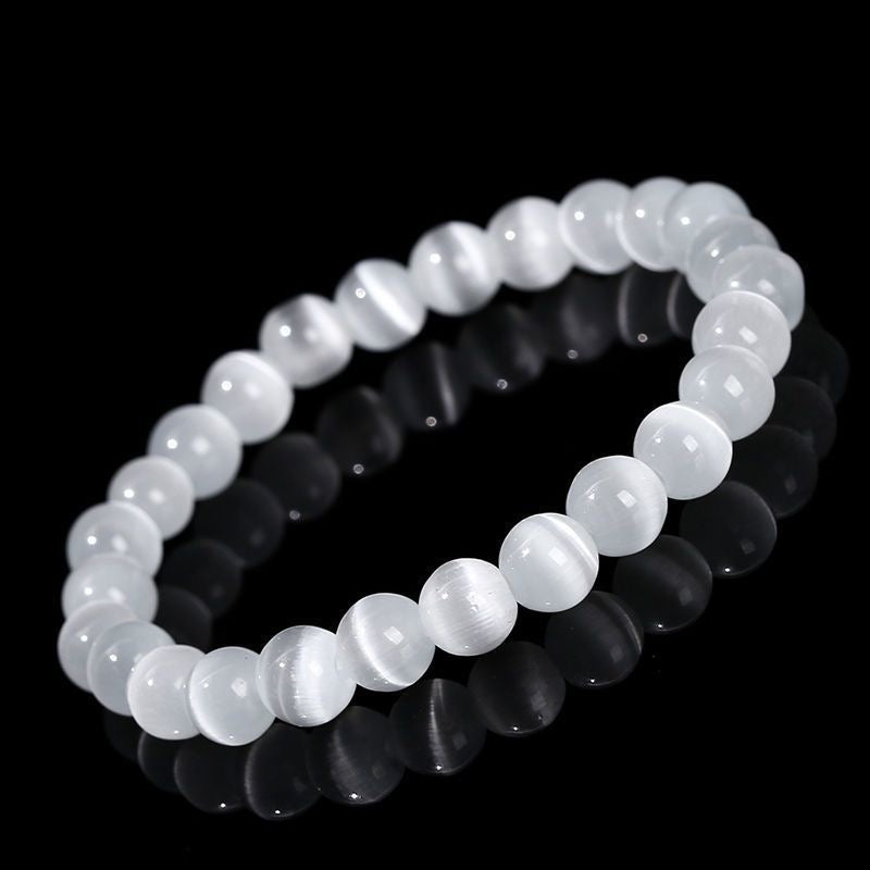 Natural Cat-Eye Selenite Crystal Bracelet