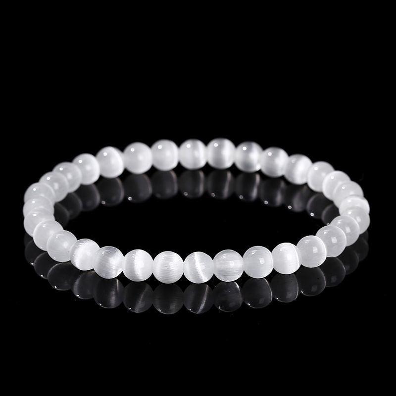 Natural Cat-Eye Selenite Crystal Bracelet