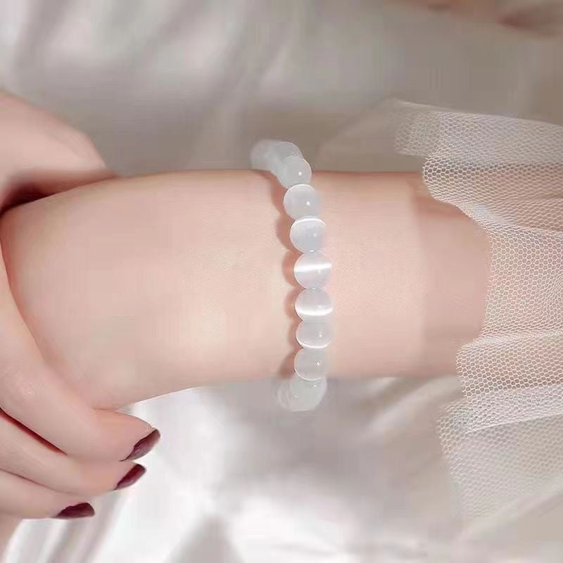 Natural Cat-Eye Selenite Crystal Bracelet
