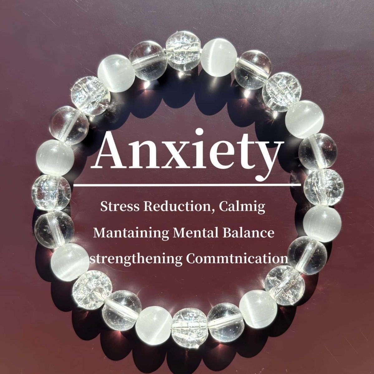 Natural Multi-Texture Clear Quartz & Selenite Bracelet