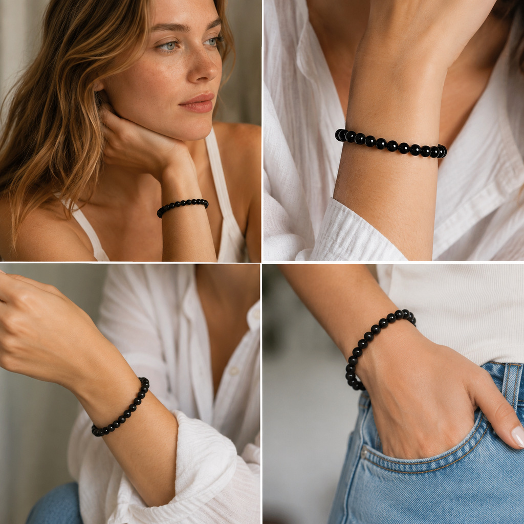 Natural Black Obsidian Bracelet